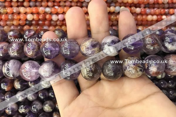 CPC615 15.5 inches 16mm round purple phantom quartz beads