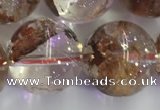 CPC656 15.5 inches 16mm round yellow phantom quartz beads