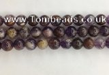 CPC663 15.5 inches 12mm round purple phantom quartz beads