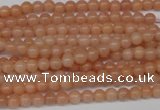 CPE01 15.5 inches 4mm round peach stone beads wholesale