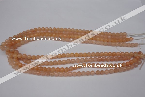 CPE02 15.5 inches 6mm round peach stone beads wholesale