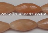 CPE20 15.5 inches 13*30mm faceted rice peach stone beads wholesale