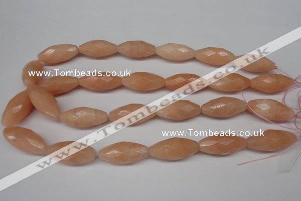 CPE20 15.5 inches 13*30mm faceted rice peach stone beads wholesale