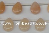 CPE22 Top-drilled 12*16mm flat teardrop peach stone beads wholesale