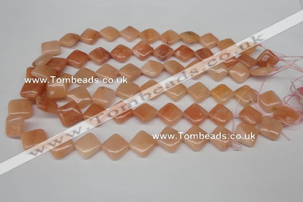 CPE24 15.5 inches 14*14mm diamond peach stone beads wholesale