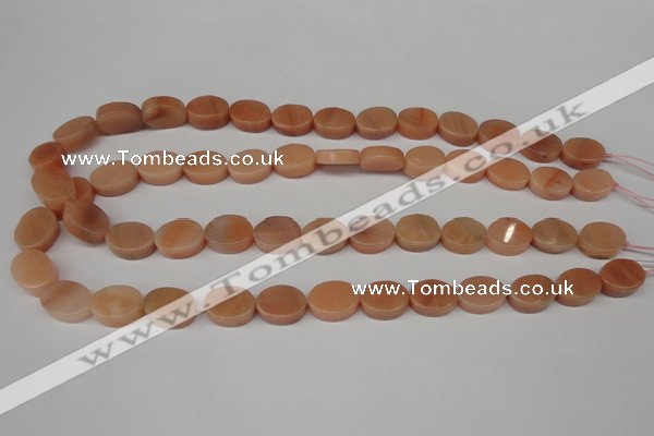 CPE26 15.5 inches 10*14mm oval peach stone beads wholesale