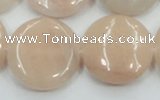 CPI10 15.5 inches 25mm flat round pink aventurine jade beads wholesale