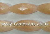 CPI100 15.5 inches 13*30mm faceted rice pink aventurine jade beads