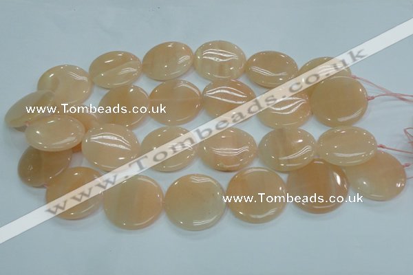 CPI103 15.5 inches 30mm flat round pink aventurine jade beads