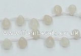 CPI11 15.5 inches 6*8mm top-drilled teardrop pink aventurine jade beads