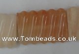 CPI156 15.5 inches 25*35mm carved rectangle pink aventurine jade beads