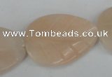 CPI158 15.5 inches 25*35mm carved leaf pink aventurine jade beads