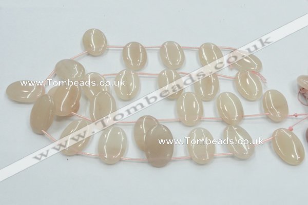 CPI17 15.5 inches 20*30mm top-drilled oval pink aventurine jade beads