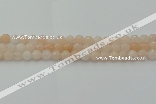 CPI211 15.5 inches 6mm faceted round pink aventurine jade beads