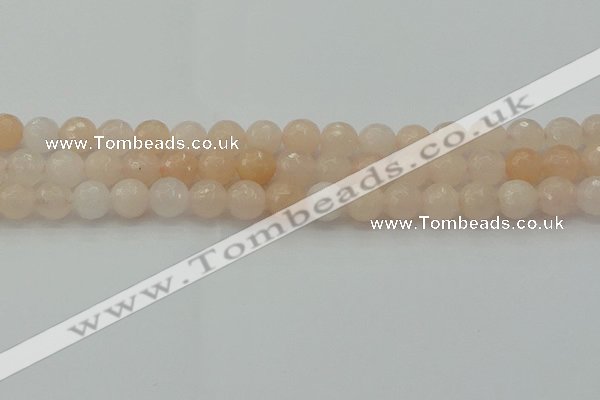 CPI212 15.5 inches 8mm faceted round pink aventurine jade beads