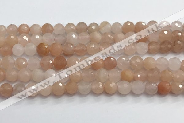 CPI219 15.5 inches 12mm faceted round pink aventurine jade beads wholesale