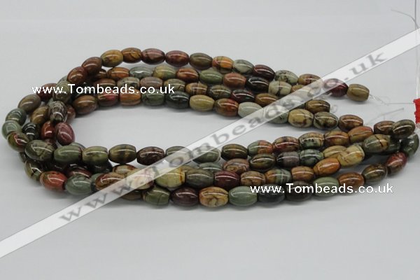CPJ02 15.5 inches 10*14mm rice picasso jasper beads wholesale