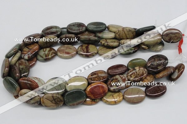 CPJ04 15.5 inches 18*25mm oval picasso jasper beads wholesale