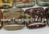 CPJ07 15.5 inches 25*25mm square picasso jasper beads wholesale