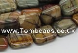 CPJ09 15.5 inches 12*16mm rectangle picasso jasper beads wholesale
