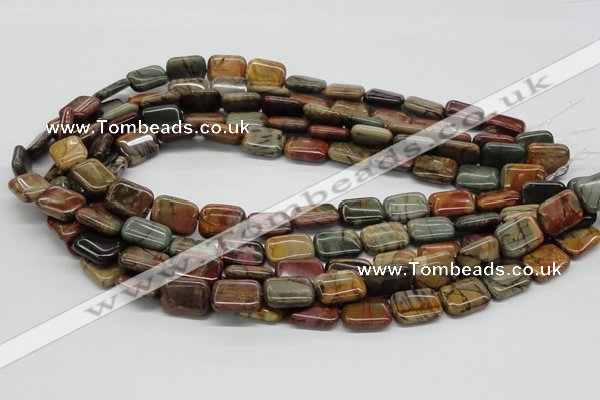 CPJ09 15.5 inches 12*16mm rectangle picasso jasper beads wholesale