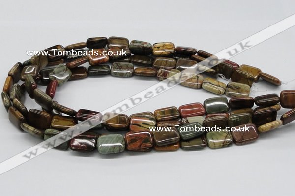 CPJ10 15.5 inches 13*18mm rectangle picasso jasper beads wholesale