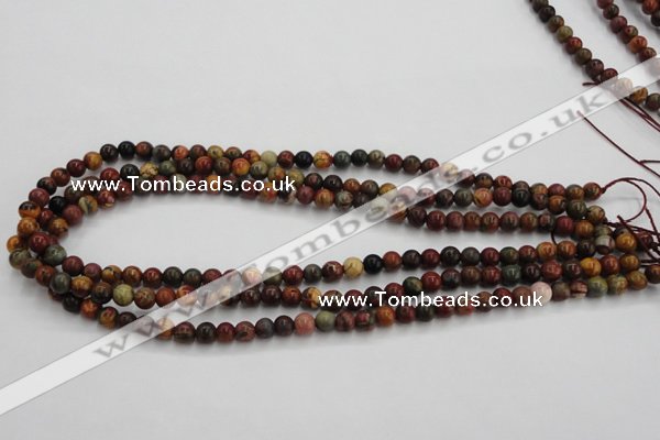 CPJ101 15.5 inches 6mm round picasso jasper gemstone beads wholesale