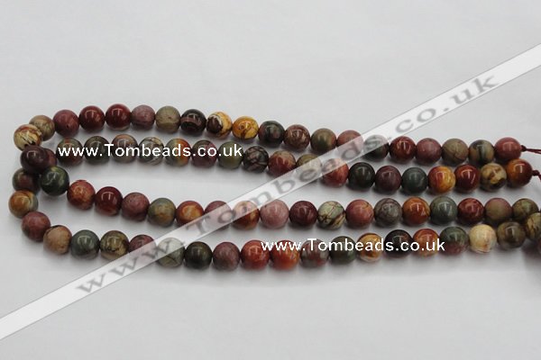 CPJ103 15.5 inches 10mm round picasso jasper gemstone beads wholesale