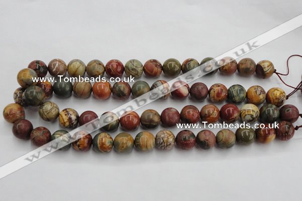 CPJ104 15.5 inches 12mm round picasso jasper gemstone beads wholesale