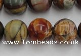 CPJ106 15.5 inches 16mm round picasso jasper gemstone beads wholesale