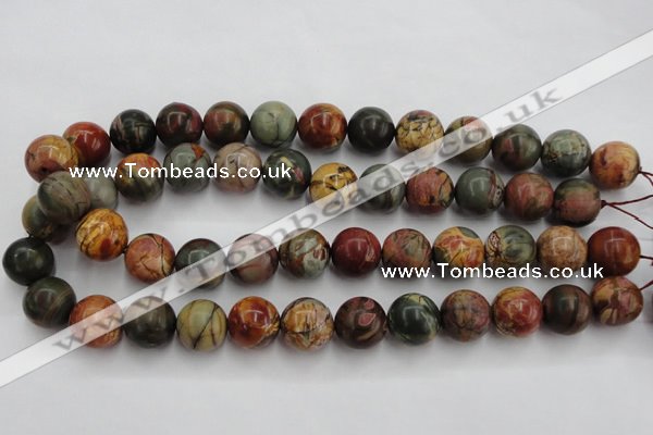 CPJ106 15.5 inches 16mm round picasso jasper gemstone beads wholesale