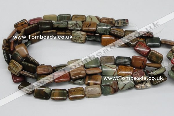 CPJ11 15.5 inches 15*20mm rectangle picasso jasper beads wholesale