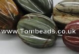 CPJ14 15.5 inches multi size starfruit shaped picasso jasper beads wholesale