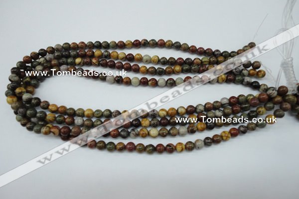 CPJ152 15.5 inches 6mm round picasso jasper gemstone beads