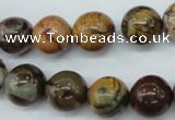 CPJ155 15.5 inches 12mm round picasso jasper gemstone beads