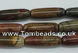 CPJ160 15.5 inches 8*25mm cylinder picasso jasper gemstone beads