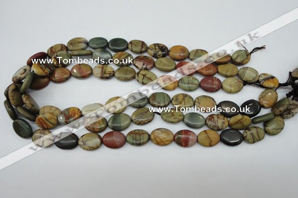 CPJ165 15.5 inches 12*16mm oval picasso jasper gemstone beads