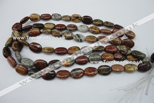 CPJ166 15.5 inches 13*18mm oval picasso jasper gemstone beads
