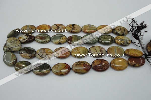 CPJ167 15.5 inches 18*25mm oval picasso jasper gemstone beads