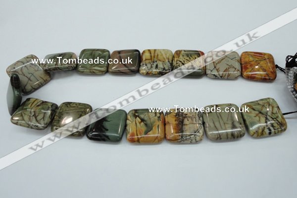 CPJ169 15.5 inches 22*30mm rectangle picasso jasper gemstone beads