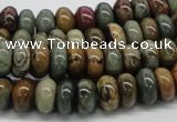 CPJ17 15.5 inches 3*6mm rondelle picasso jasper beads wholesale