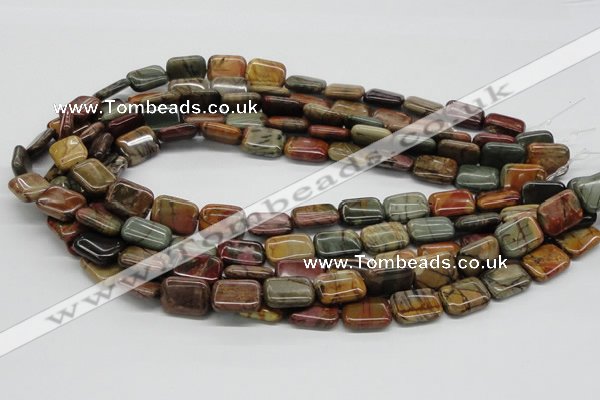 CPJ19 15.5 inches 10*14mm rectangle picasso jasper beads wholesale