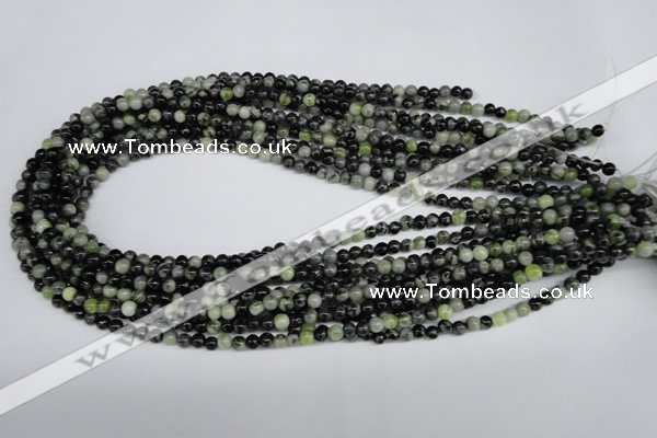 CPJ201 15.5 inches 4mm round green picasso jasper beads