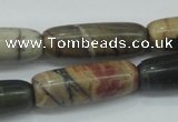 CPJ25 15.5 inches 10*30mm cylinder picasso jasper beads wholesale