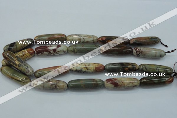 CPJ26 15.5 inches 13*40mm cylinder picasso jasper beads wholesale