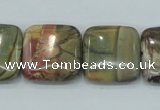 CPJ32 15.5 inches 20*20mm square picasso jasper beads wholesale