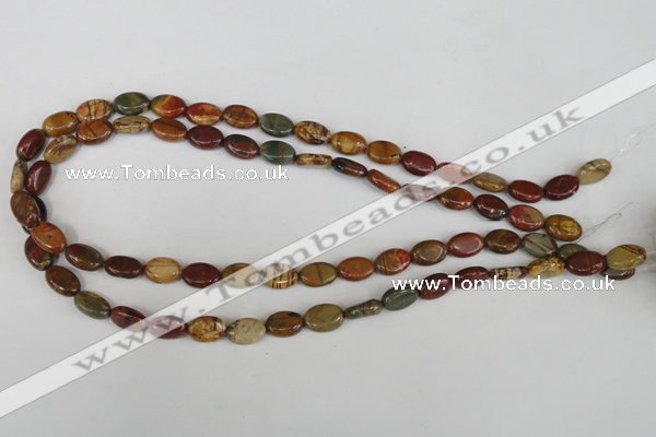 CPJ355 15.5 inches 8*12mm oval picasso jasper gemstone beads