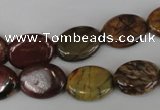 CPJ356 15.5 inches 12*16mm oval picasso jasper gemstone beads