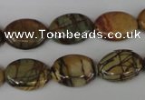CPJ357 15.5 inches 13*18mm oval picasso jasper gemstone beads