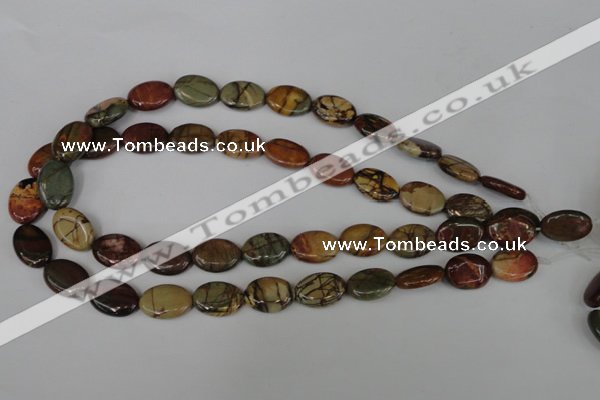 CPJ357 15.5 inches 13*18mm oval picasso jasper gemstone beads
